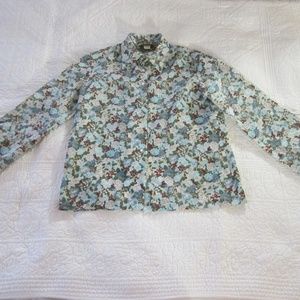 LF Sport Shirt M (?) Vintage Blue Floral 1970's